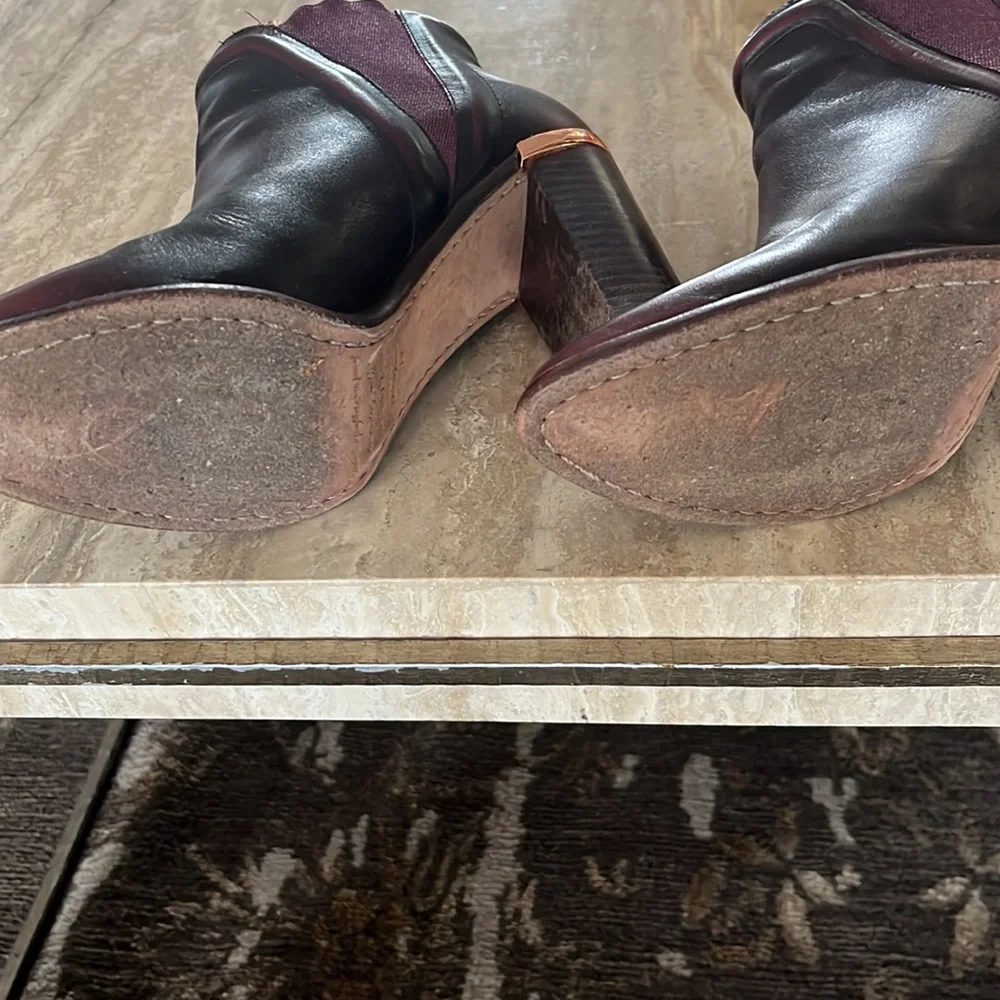 Ted Baker Burgundy Heeled Ankle Boot